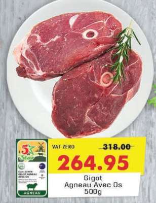 Gigot Agneau Avec OS 500g