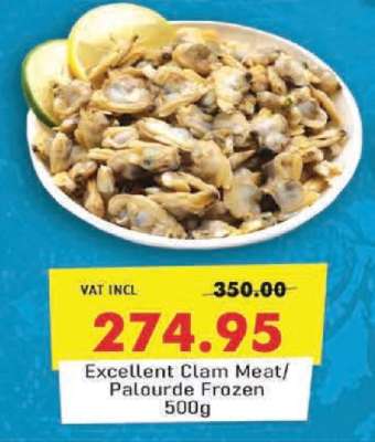 Excellent Clam Meat/Palourde Frozen 500g