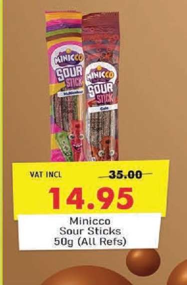 Minicco Sour Sticks 50g (All Refs)