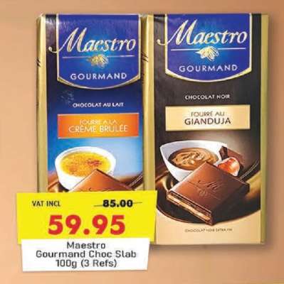 Maestro Gourmand Choc Slab 100g (3 Refs)