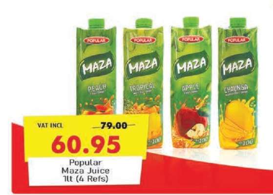 Popular Maza Juice 1lt (4 Refs)
