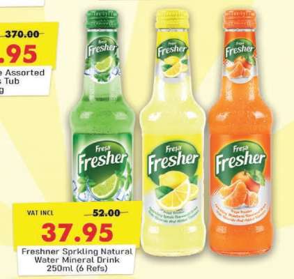 Freshner Sprkling Natural Water Mineral Drink 250ml (6 Refs)