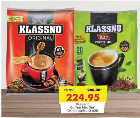 Klassno Coffee Mix 3in1 Original/Elaiti x20