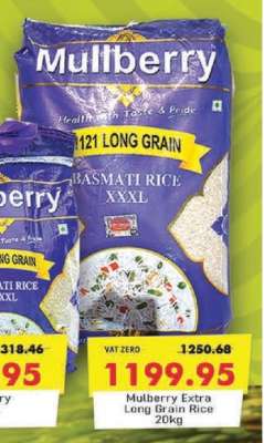 Mullberry Extra Long Grain Rice 20kg