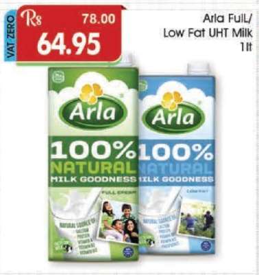Arla Full/Low Fat UHT Milk 1lt
