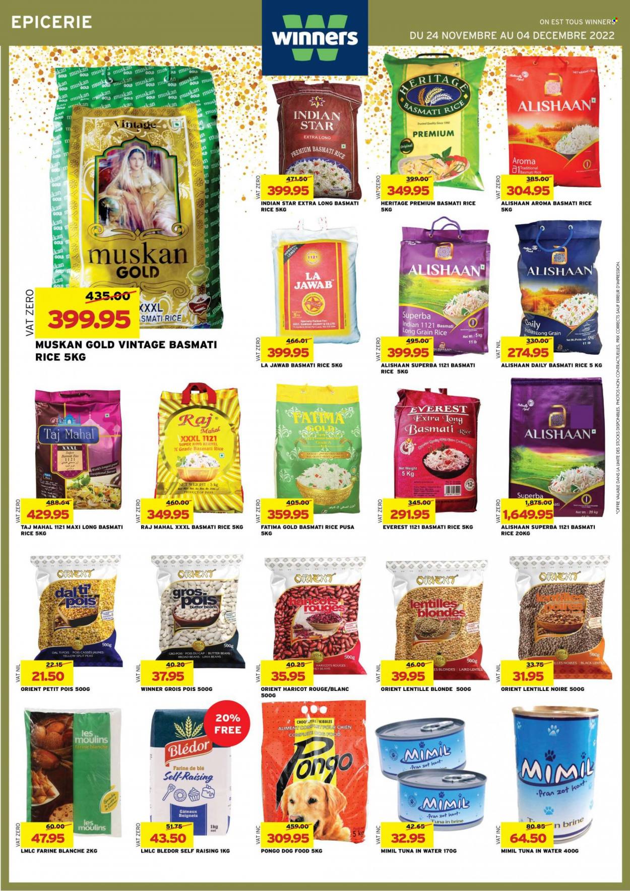 thumbnail - Winner's Catalogue - 24.11.2022 - 4.12.2022 - Sales products - fava beans, peas, lima beans, split peas, lentils, tuna in water, basmati rice, rice, long grain rice, animal food, dog food. Page 31.