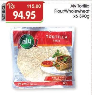 Aly Tortilla Flour/Wholewheat x6 390g