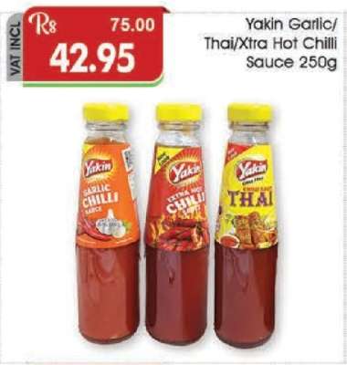 Yakin Garlic/Thai/Xtra Hot Chilli Sauce 250g