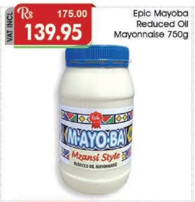 Epic Mayoba Reduced Oil Mayonnaise 750g