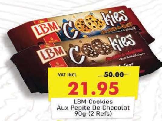 LBM Cookies Aux Pepite De Chocolat 90g (2 Refs)