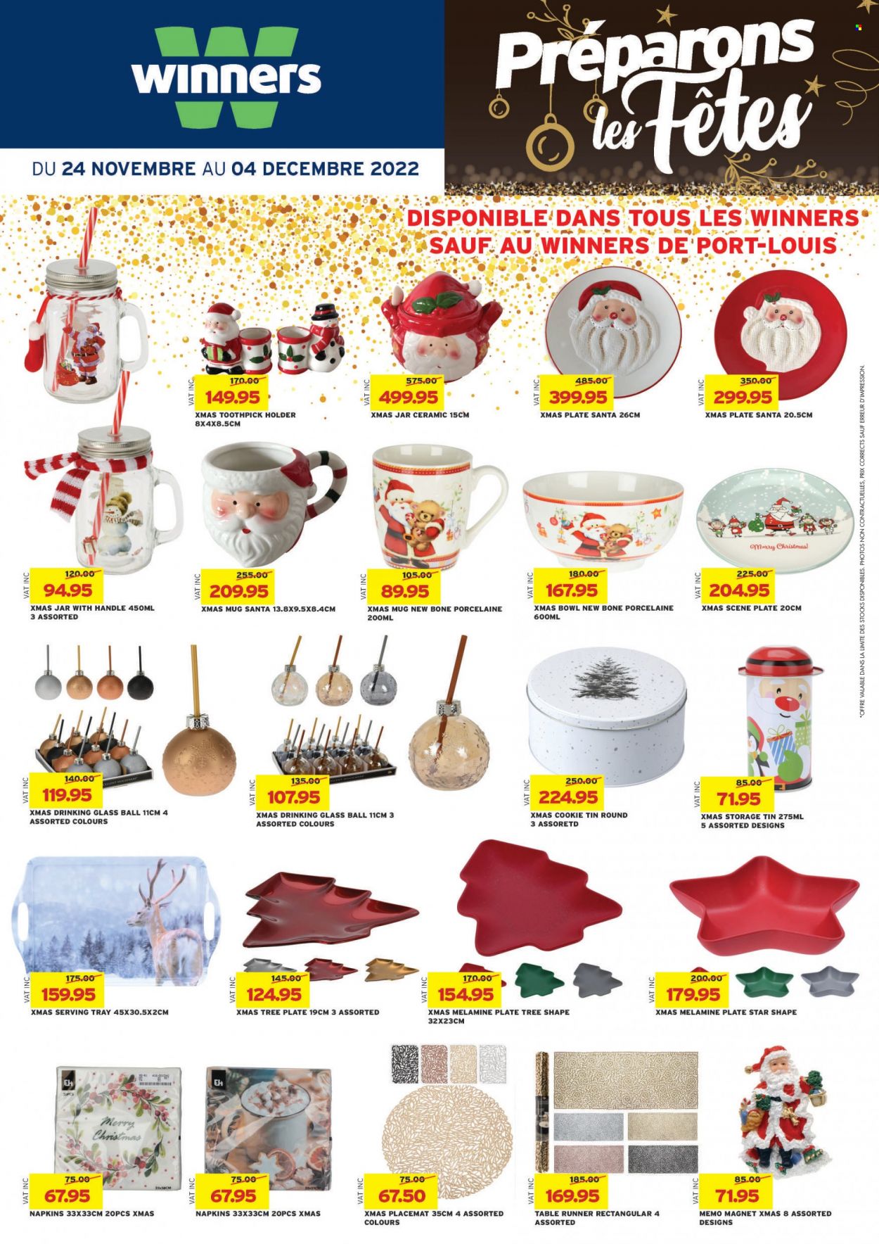 thumbnail - Winner's Catalogue - 24.11.2022 - 4.12.2022 - Sales products - Santa, napkins, mug, tray, holder, plate, bowl, jar. Page 46.