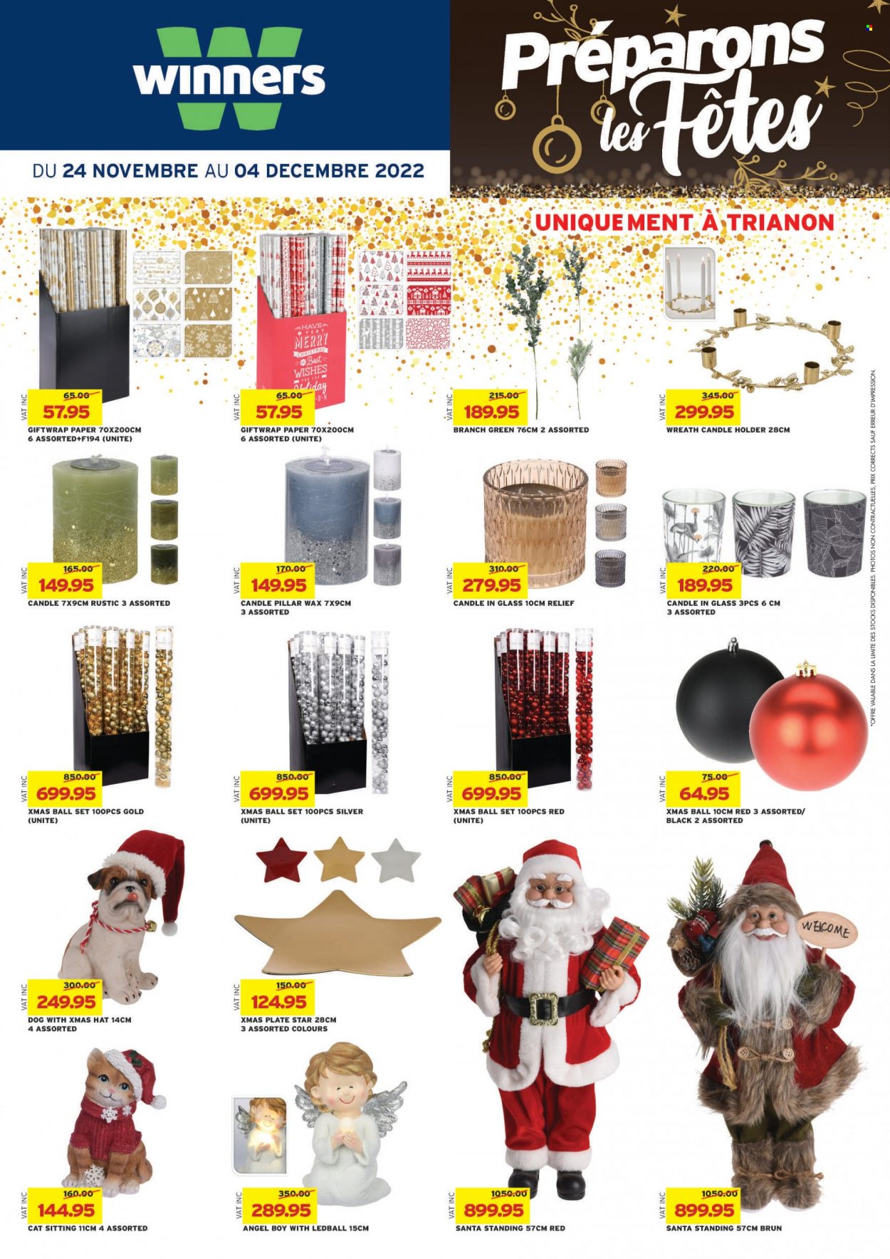 thumbnail - Winner's Catalogue - 24.11.2022 - 4.12.2022 - Sales products - Santa, holder, plate, paper, candle, glass candle. Page 47.