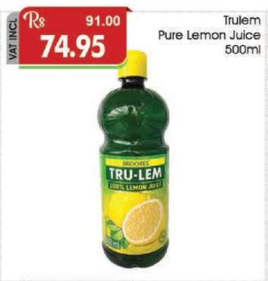 Trulem Pure Lemon Juice 500ml