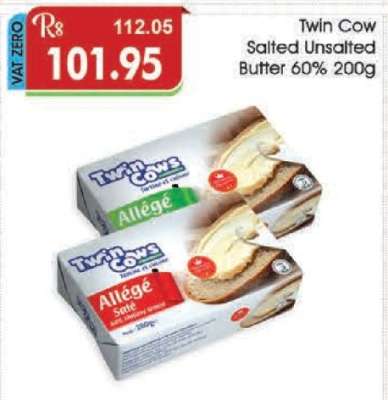 Twin Cow Salted Unsalted Butter 60% 200g