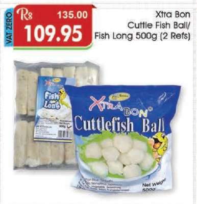 Xtra Bon Cuttle Fish Ball/ Fish Long 500g (2 Refs)