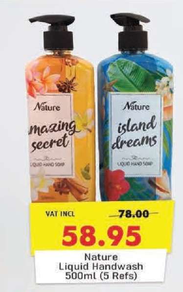 Nature Liquid Handwash 500ml (5 Refs)