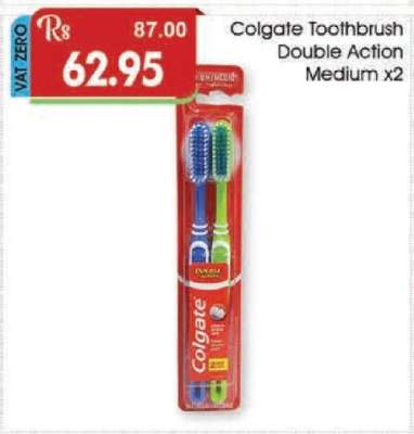 Colgate Toothbrush Double Action Medium x2