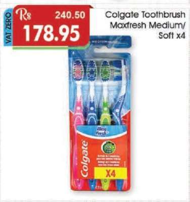 Colgate Toothbrush Maxfresh Medium/Soft x4