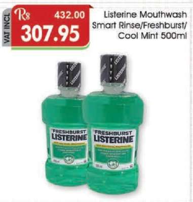 Listerine Mouthwash Smart Rinse/Freshburst/Cool Mint 500ml