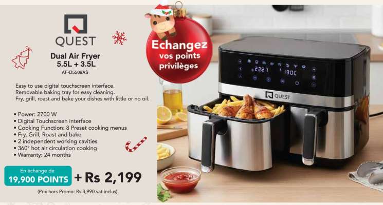 Dual Air Fryer 5.5L + 3.5L