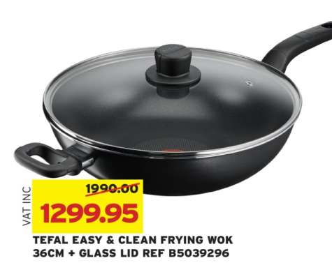 TEFAL EASY & CLEAN FRYING WOK 36CM + GLASS LID REF B5039296