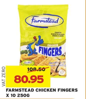 FARMSTEAD CHICKEN FINGERS X 10 250G