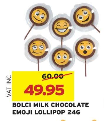 BOLCI MILK CHOCOLATE EMOJI LOLLIPOP 24G