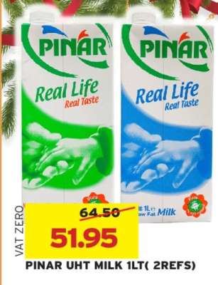 PINAR UHT MILK 1LT( 2REFS)