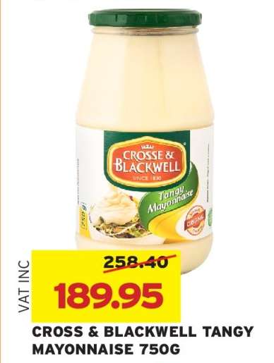 CROSS & BLACKWELL TANGY MAYONNAISE 750G