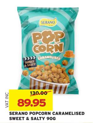 SERANO POPCORN CARAMELISED SWEET & SALTY 90G