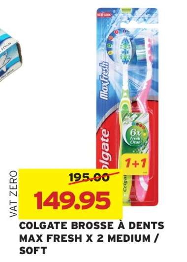 COLGATE BROSSE À DENTS MAX FRESH X 2 MEDIUM / SOFT