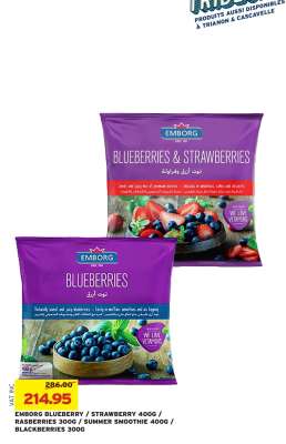 EMBORG BLUEBERRY / STRAWBERRY 400G / RASBERRIES 300G / SUMMER SMOOTHIE 400G / BLACKBERRIES 300G