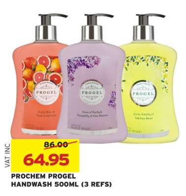 PROCHEM PROGEL HANDWASH 500ML (3 REFS)