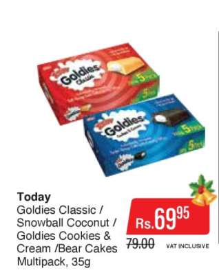Goldies Classic / Snowball Coconut / Goldies Cookies & Cream /Bear Cakes Multipack, 35g