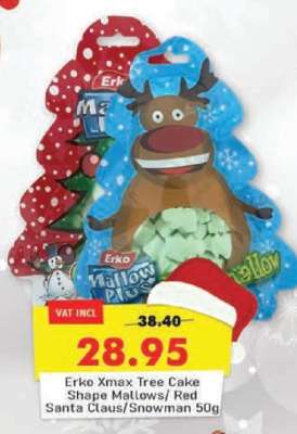 Erko Xmax Tree Cake Shape Mallows/ Red Santa Claus/Snowman 50g