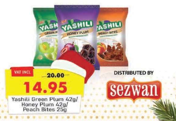 Yashili Green Plum 42g / Honey Plum 42g / Peach Bites 25g