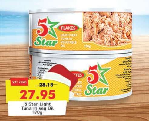 5 Star Light Tuna In Veg Oil 170g
