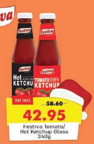 Festiva Tomato/Hot Ketchup Glass 340g