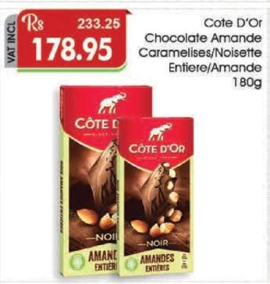 Cote D'Or Chocolate Amande Caramelises/Noisette Entiere/Amande 180g