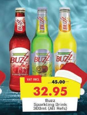 Buzz Sparkling Drink 300ml (All Refs)