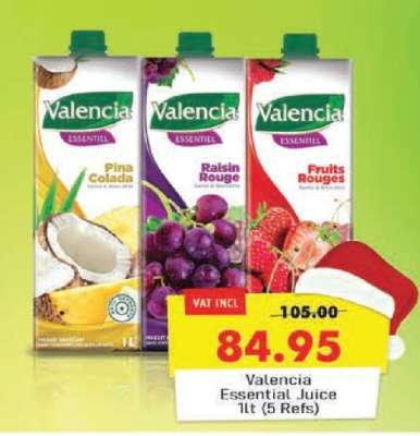 Valencia Essential Juice 1lt (5 Refs)