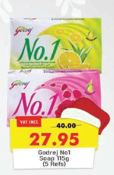 Godrej No1 Soap 115g (5 Refs)