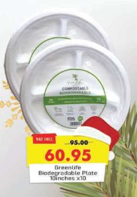 Greenlife Biodegradable Plate 10 inches x10