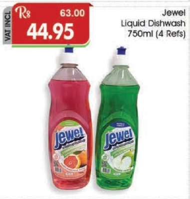 Jewel Liquid Dishwash 750ml (4 Refs)