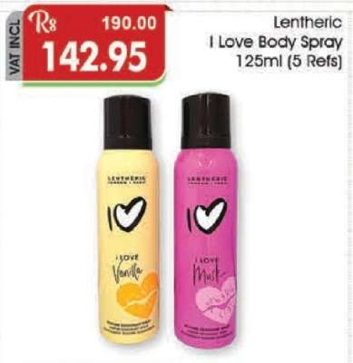 Lentheric I Love Body Spray 125ml (5 Refs)