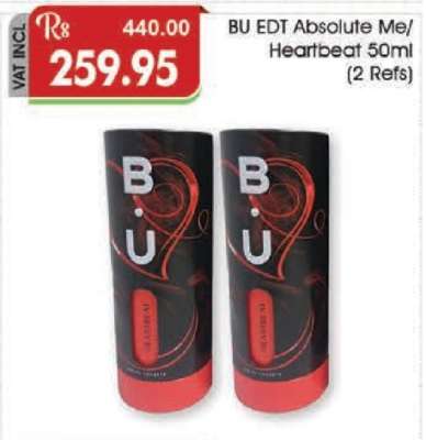 BU EDT Absolute Me/Heartbeat 50ml (2 Refs)