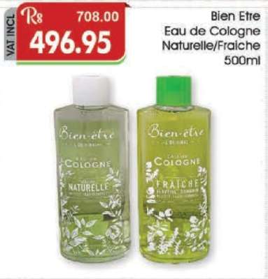 Bien Etre Eau de Cologne Naturelle/Fraiche 500ml