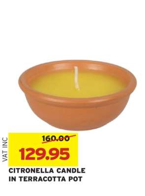 CITRONELLA CANDLE IN TERRACOTTA POT