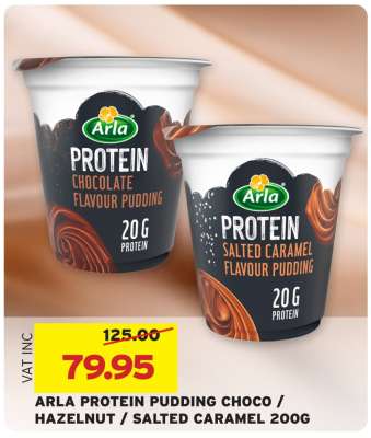ARLA PROTEIN PUDDING CHOCO / HAZELNUT / SALTED CARAMEL 200G