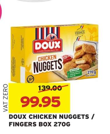 DOUX CHICKEN NUGGETS / FINGERS BOX 270G